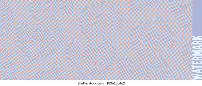 El símbolo del dólar extruido del patrón punteado. Marca de agua digital para papel de seguridad, certificado, vale o billete. Ilustración vectorial 3d del arte computacional generativo. 