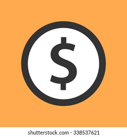 Dollar symbol in flat design.