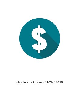 Dollar symbol flat design style circle vector image
