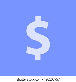 Dollar symbol in front of blue background