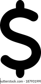 Dollar symbol icon with flat style. Isolated vector dollar symbol icon image on a white background.