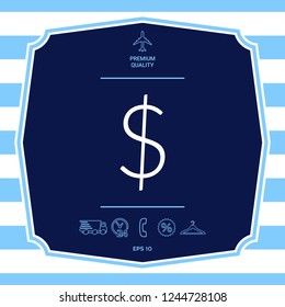 Dollar symbol icon. Graphic elements for your design