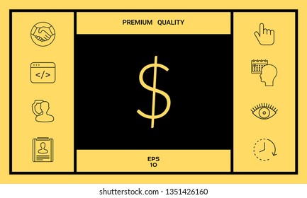 Dollar symbol icon. Graphic elements for your design