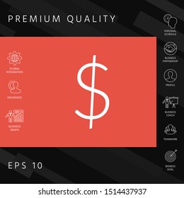 Dollar symbol icon. Graphic elements for your design