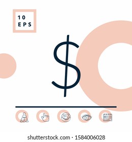 Dollar symbol icon. Graphic elements for your design