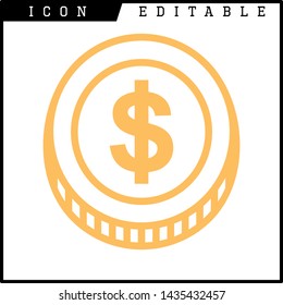 dollar symbol icon isolated sign symbol vector illustration - vector