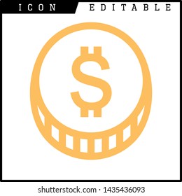 dollar symbol icon isolated sign symbol vector illustration - vector
