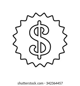 Dollar symbol icon. Linear icon.
