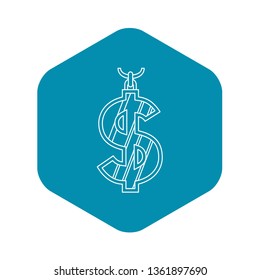 Dollar symbol icon. Outline illustration of dollar symbol vector icon for web