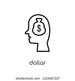 Dollar symbol icon. Trendy modern flat linear vector Dollar symbol icon on white background from thin line Cryptocurrency economy and finance collection, editable outline stroke vector illustration