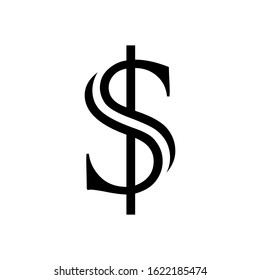 Dollar symbol icon vector design on white background