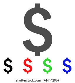 Dollar Symbol icon. Vector illustration style is a flat iconic dollar symbol symbol with black, red, green, blue color versions. Designed for web and software interfaces.