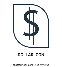 Dollar symbol icon vector isolated on white background, Dollar symbol transparent sign , outline linear symbol or line shape