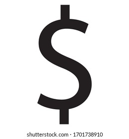 símbolo dólar símbolo vector aislado