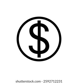 Dollar symbol isolated on white background. eps