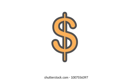 Dollar symbol isolated vector illustration