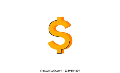 Dollar symbol isolated vector Illustration 