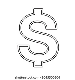 Dollar symbol line icon isolated on white background. Dollar sign Vector line icon of dollar sign for infographic, website or app.