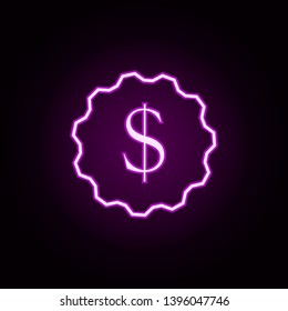 dollar symbol neon icon. Elements of e-commerce set. Simple icon for websites, web design, mobile app, info graphics