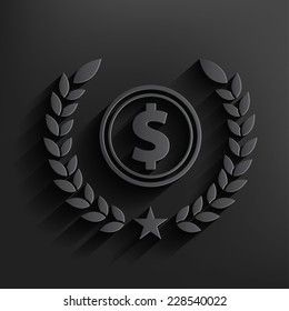 Dollar symbol on black background,clean vector