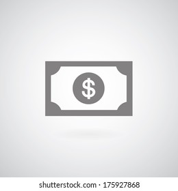  dollar symbol on gray background 