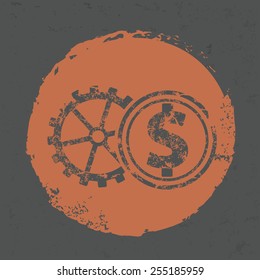 Dollar symbol on grunge design,grunge vector