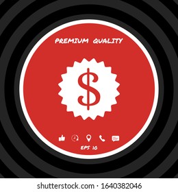 Dollar symbol on medal - icon. Graphic elements for your design