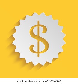 Dollar symbol on medal - icon