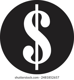 Símbolo de dólar sobre fondo blanco. Icono del dólar estadounidense
