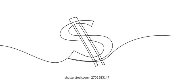 símbolo de dólar em uma linha contínua estilo linear simples.