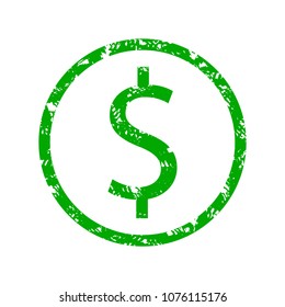 Dollar symbol rubber stamp. Dollar stamp rubber, money grunge mark. Vector illustration