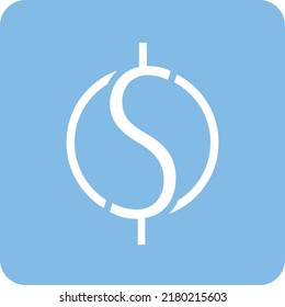 Dollar symbol or sign as an icon in vector format.