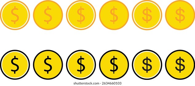 Dollar Symbol Vector Icon – Flat Design Money Sign for Finance and Business.