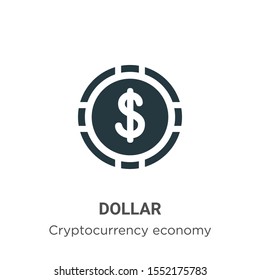 Dollar symbol vector icon on white background. Flat vector dollar symbol icon symbol sign from modern cryptocurrency economy and finance collection for mobile concept and web apps design.