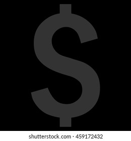 Dollar Symbol vector icon. Style is flat symbol, blue color, black background.