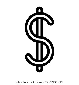 Diseño de iconos de línea de vector de símbolo de dólar