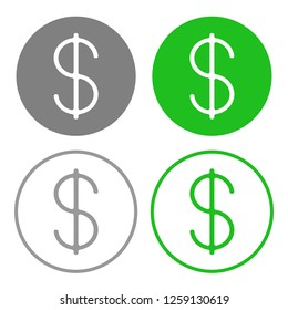 DOLLAR symbols. Icon set. Vector.