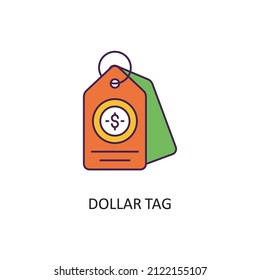 Dollar Tag Vector Filled Outline Icon Design illustration. Banking and Payment Symbol on White background EPS 10 File