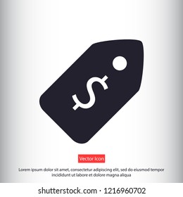 dollar tag vector icon eps10