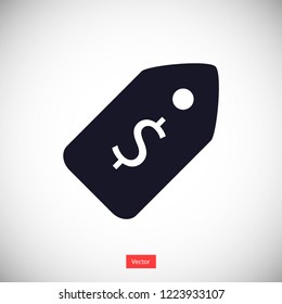 dollar tag vector icon eps10