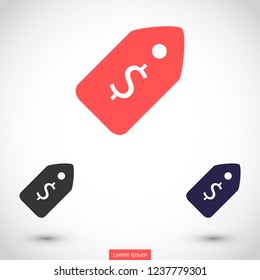 dollar tag vector icon eps10