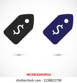 dollar tag vector icon eps10