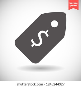 dollar tag vector icon eps10