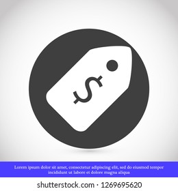 dollar tag vector icon eps10