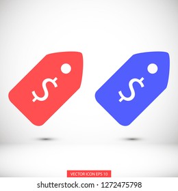 dollar tag vector icon eps10