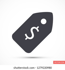 dollar tag vector icon eps10