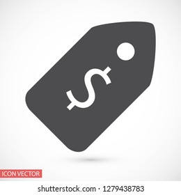 dollar tag vector icon eps10