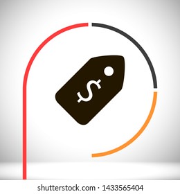 dollar tag vector icon eps10 , Lorem ipsum Flat design