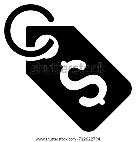 Dollar Tag vector icon. Flat black symbol. Pictogram is isolated on a white background. Designed for web and software interfaces.