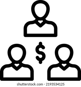 dollar team Vector illustration on a transparent background.Premium quality symbols.Thin line vector icon for concept and graphic design.